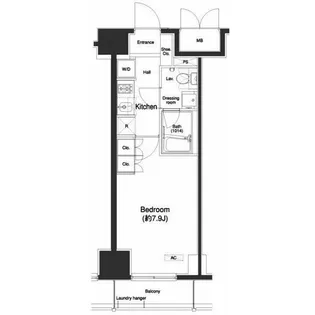 プラウドフラット白金高輪【13階】の間取り