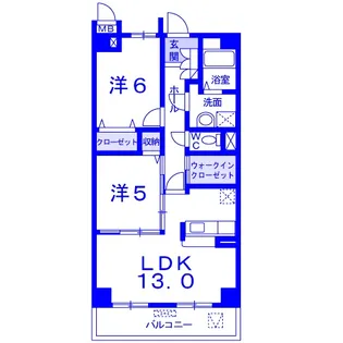 キューズ・ルミエールB【2階】の間取り