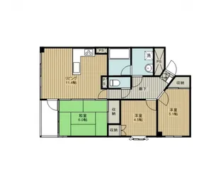 ’90ninety-3行田【1階】の間取り