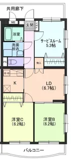 ファイン石上【1階】の間取り
