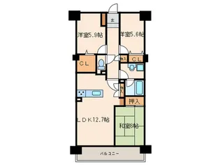 バンベール新生公園【6階】の間取り