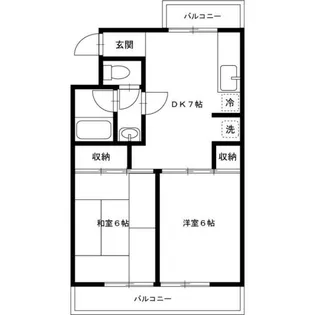ヒルトップマンション石原【1階】の間取り