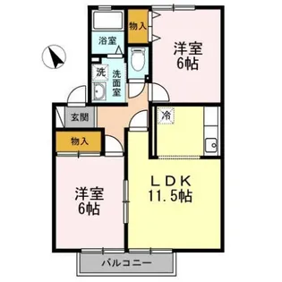 ハイカムールのぞみ A【1階】の間取り