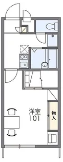 レオパレスVillage英(ヴィレッジヒデ)【1階】の間取り