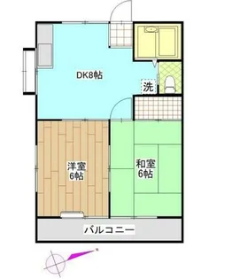 東コーポB棟【2階】の間取り