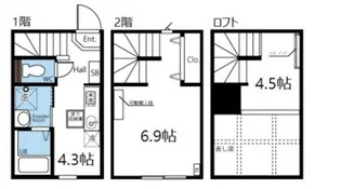 ハーミットクラブハウス田園調布【1階】の間取り