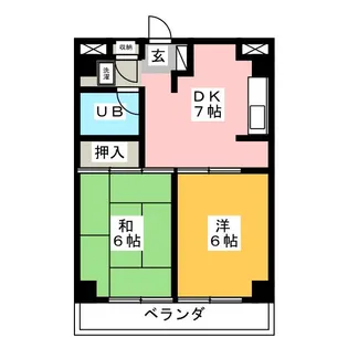 八本松マンション【14階】の間取り