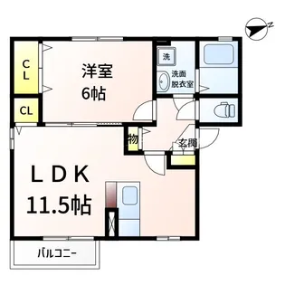 鹿児島県姶良市東餅田【アパート】の間取り