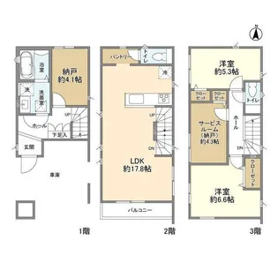 東京都足立区扇1【一戸建】の間取り