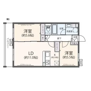 ピア新百合山手【5階】の間取り