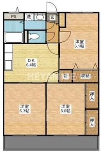 柳原マンションII【1階】の間取り