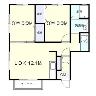 プリムローズ伍番館【1階】の間取り