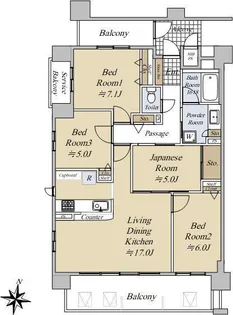 ワコーレ青谷城の下通ザ・レジデンス【4階】の間取り