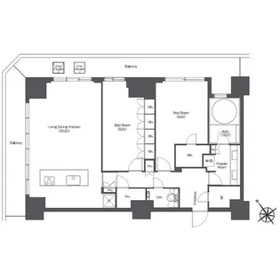 東京ポートシティ竹芝レジデンスタワー【18階】の間取り