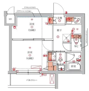 ハーモニーレジデンス池袋ウエスト【2階】の間取り