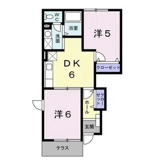 セゾン芝原A【1階】の間取り