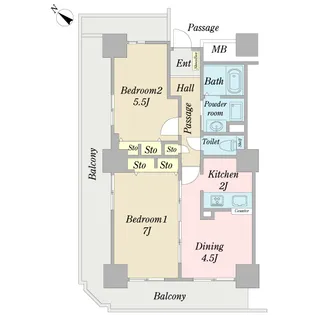 天王洲ビュータワー(SA借上)【11階】の間取り