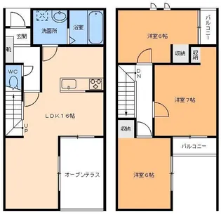 CUBEはなみずきの間取り
