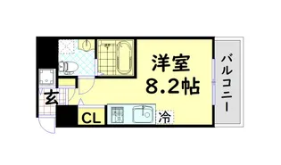 ベルエ難波西【3階】の間取り