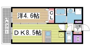 プレサンスKOBEアモーレ【11階】の間取り
