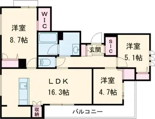 シャーメゾン 京町【3階】の間取り