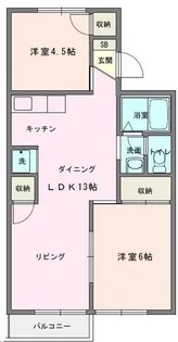 ラドンシティー鶴巻B【1階】の間取り