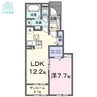 エイティエイト富の原II【1階】の間取り