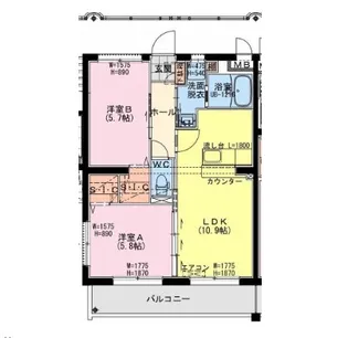K・キクロスT&II【1階】の間取り