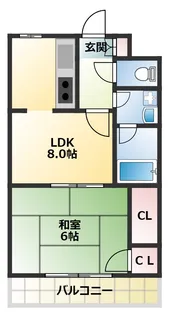 クレール山本【2階】の間取り