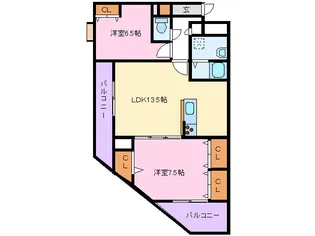 ヴィブレフリージア【2階】の間取り