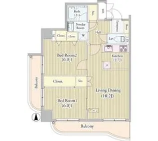 センテニアルタワー【16階】の間取り