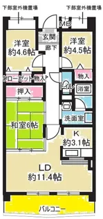 パレ・ルボーノ【2階】の間取り