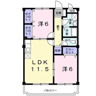 パレスインビレッジII【2階】の間取り