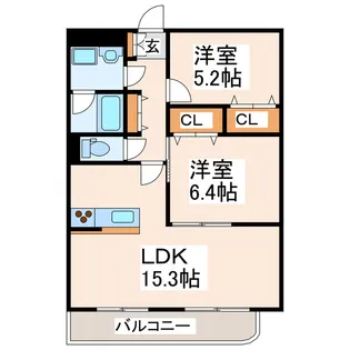 グランベリー長嶺南【4階】の間取り