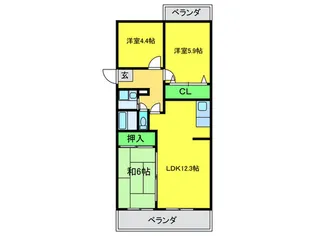 オ-スタ-6番館【2階】の間取り