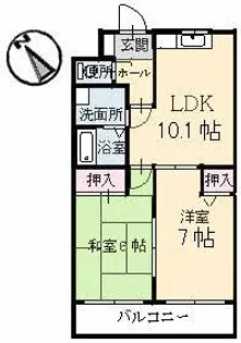パークツインズ A棟【1階】の間取り