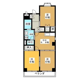 サンフラワーハイツA【1階】の間取り