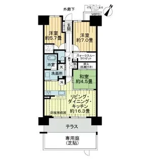 ミリカ・ヒルズ 1街区【1階】の間取り