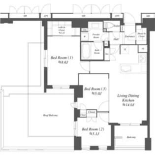 プライマル練馬豊島園【6階】の間取り