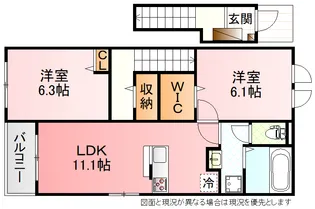 ヴィラ・オアシス【2階】の間取り