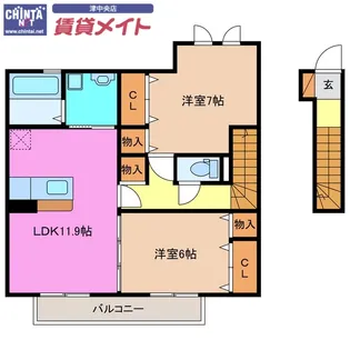 アクエリアス【2階】の間取り
