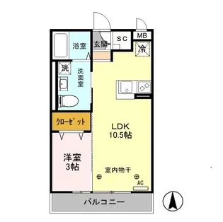 グロース小山【2階】の間取り