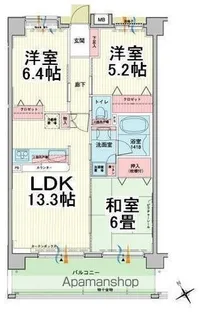 ベルメゾン元加治ヒルズ【2階】の間取り