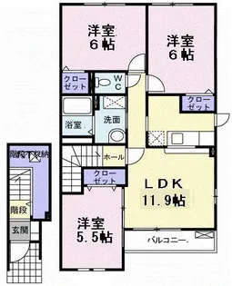 レイクヒルズ【2階】の間取り