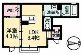 シャーメゾンナナーラ【1階】の間取り