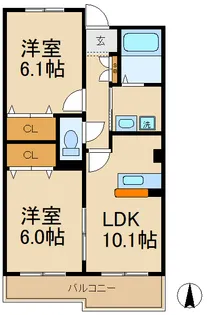 サニーヴィレッジ【3階】の間取り
