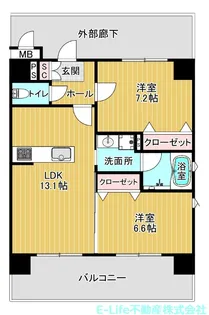 バフェット原水ビル【6階】の間取り