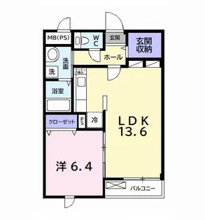 エスポワール T&C【1階】の間取り