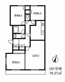 エクセル下馬IV【1階】の間取り