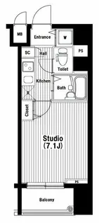ガラ・ステーション岩本町North【10階】の間取り